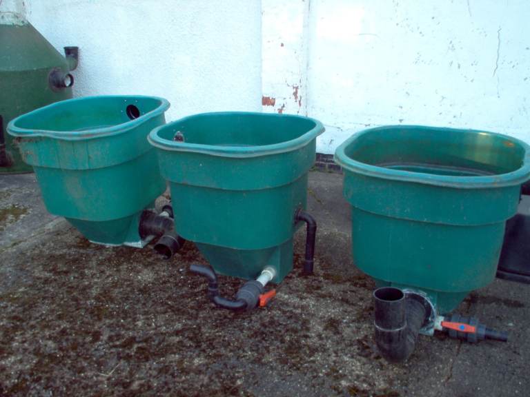 Pond filter system tanks for large koi pond