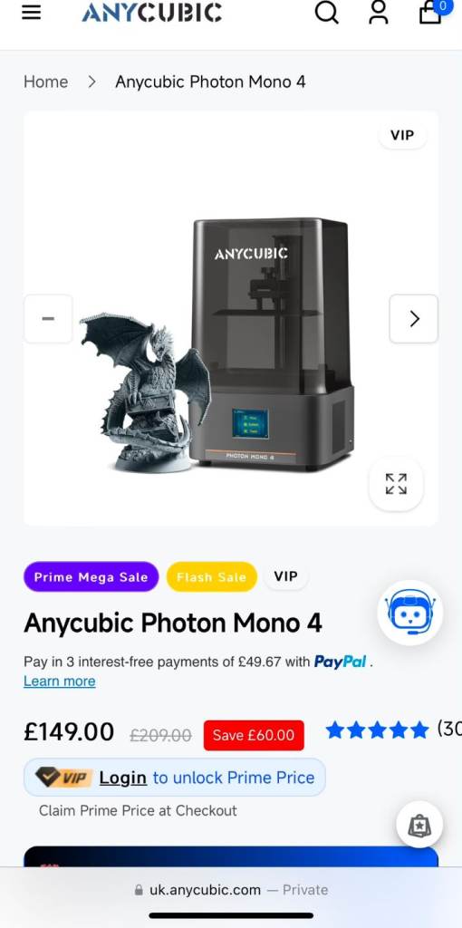 Anycubic Photon Mono 4 3d printer