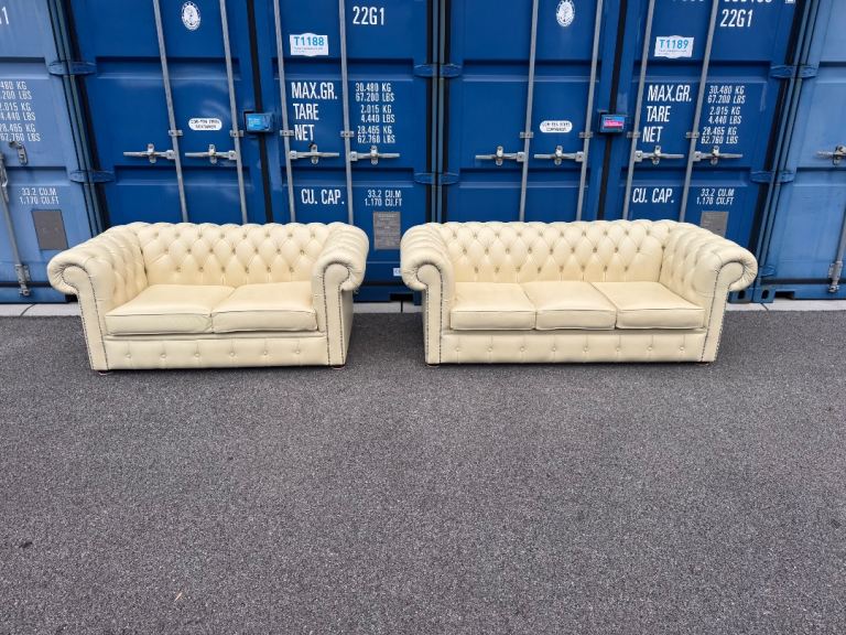 Chesterfield Leather Sofa Suite -from Designersofa4you possible Delivery 