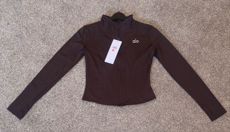 alo brown zip up