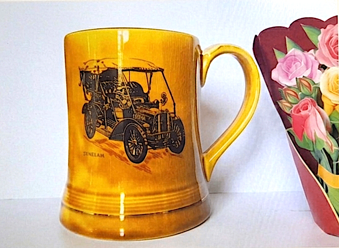 WADE CERAMIC TANKARD - 1904 SUNBEAM TOURER CAR - 12 x 13 cm VERY GOOD