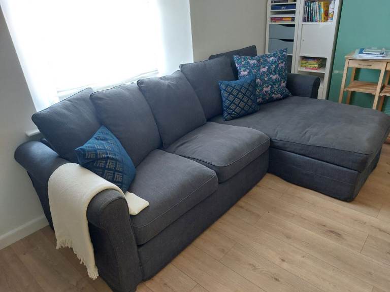 **SOLD** IKEA GRÖNLID 3-Seater Sofa with Chaise Longue (Storage) – Dark Grey – Excellent Condition