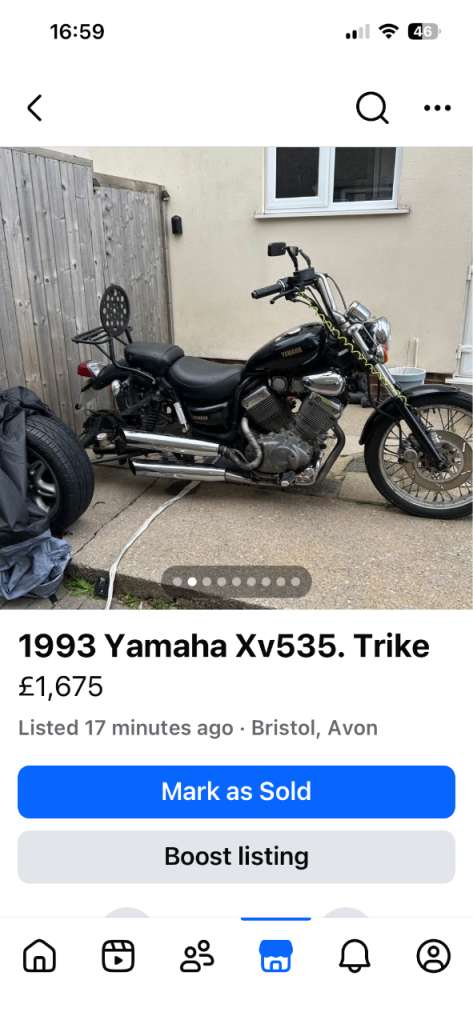93 Yamaha virago 535 Trike