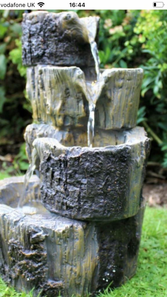Garden wood affect log water feature 