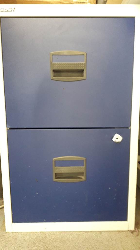 Filing metal cabinet Bisley 2 drawer 41x40x67cm.