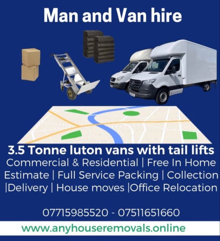 24/7 Man with Van Hire | Man & Van | House Moving Company | House Removals | Furniture Collection 