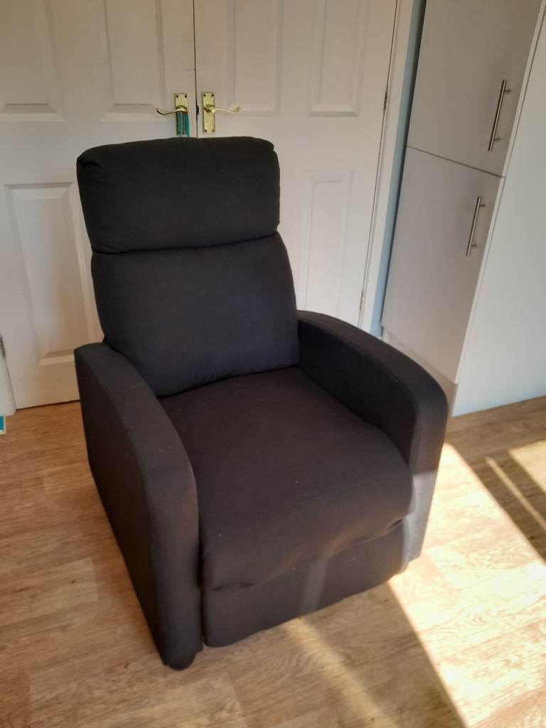 Dark Grey Fabric Recliner Armchair – Clean & Comfy