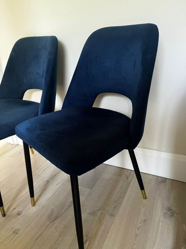 X3 Dunelm Velvet Chairs