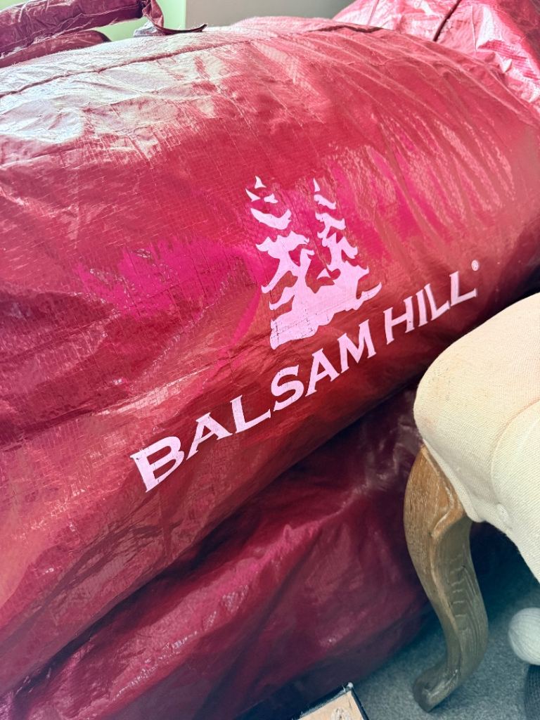 7.5 ft pre lit white Balsam Hill Christmas Tree 