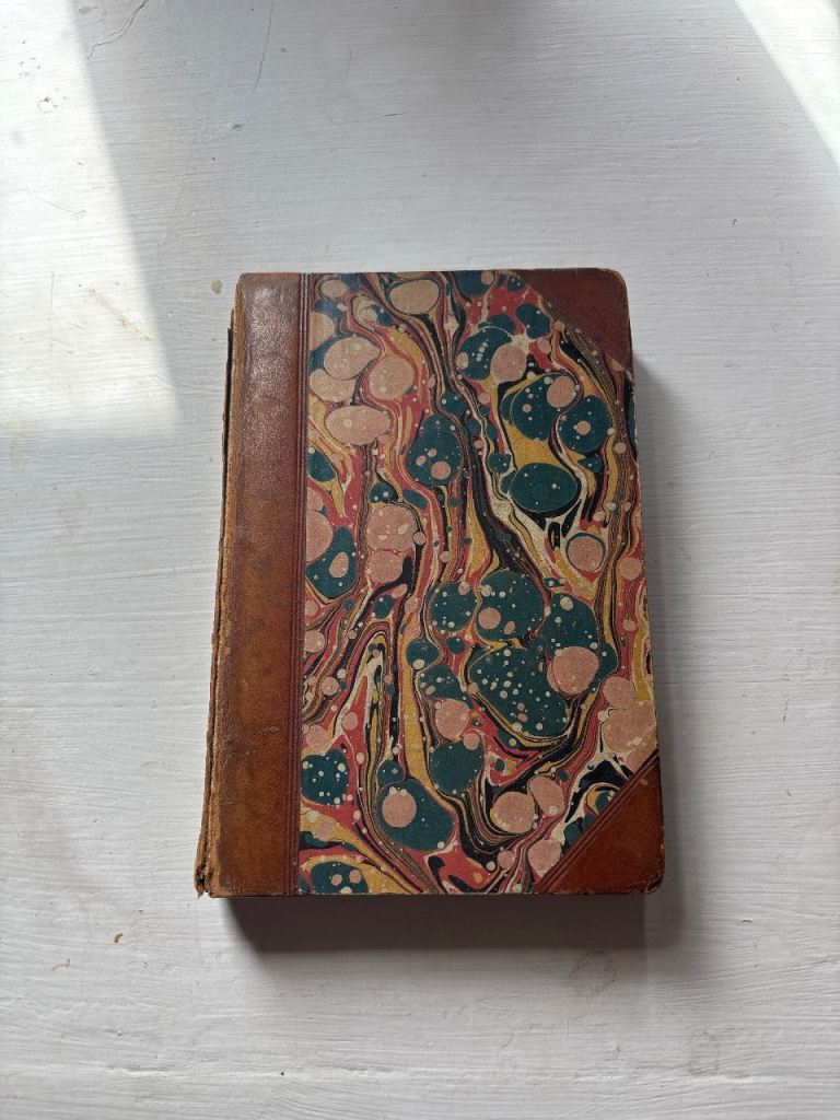 Antique 1847 calfskin marbled “the bible in spain”