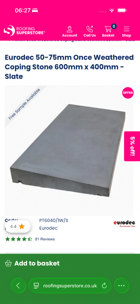 Grey coping stones 8 qty 600x400 once weathered