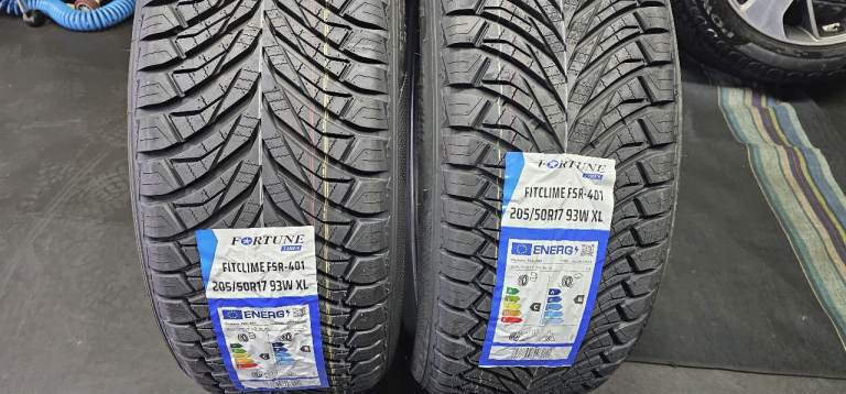 205 50 17   2 x NEW!! tyres Fortune FitClime All Seasons