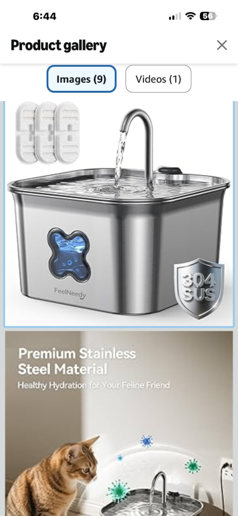 Pet stainless steel water fountain 