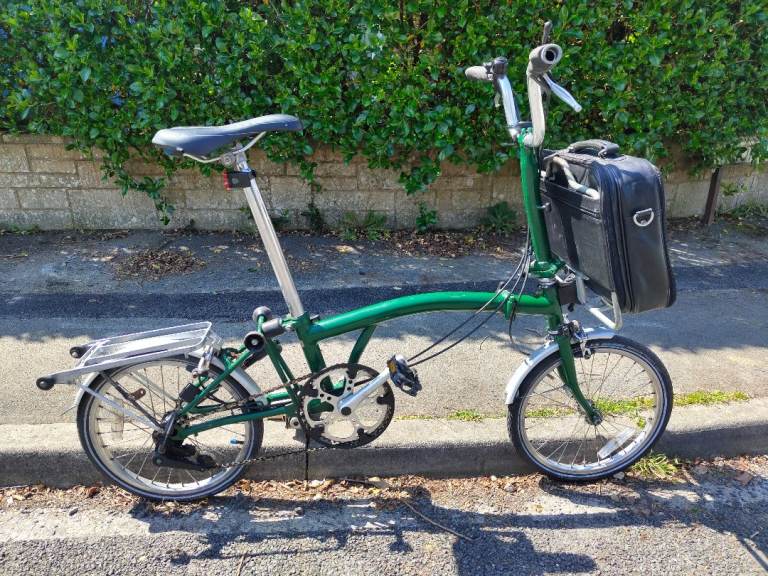 Brompton Folding Bike – 3 Speed – With Front Carrier Bag & Rack – Great Condition