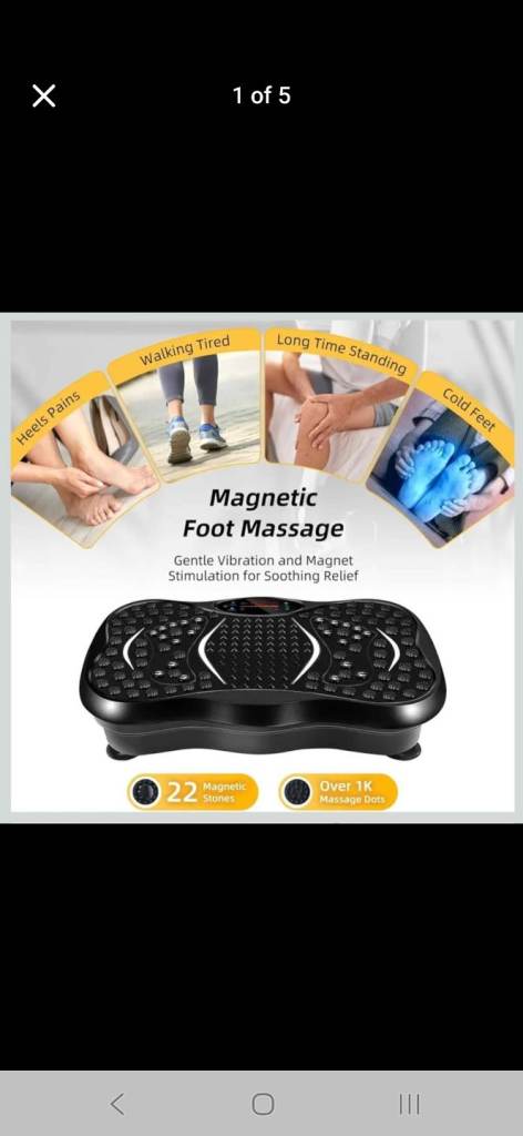 Vibration Plate Exercise Machine, Vibration Fitness Trainer with Bluetooth Speaker, 5 Program Modes