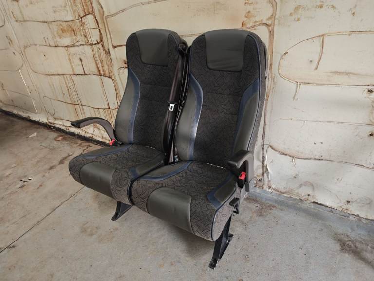 Double coach RECLINER seat for motorhome or camper van. Built in seatbelts. (extra set available)