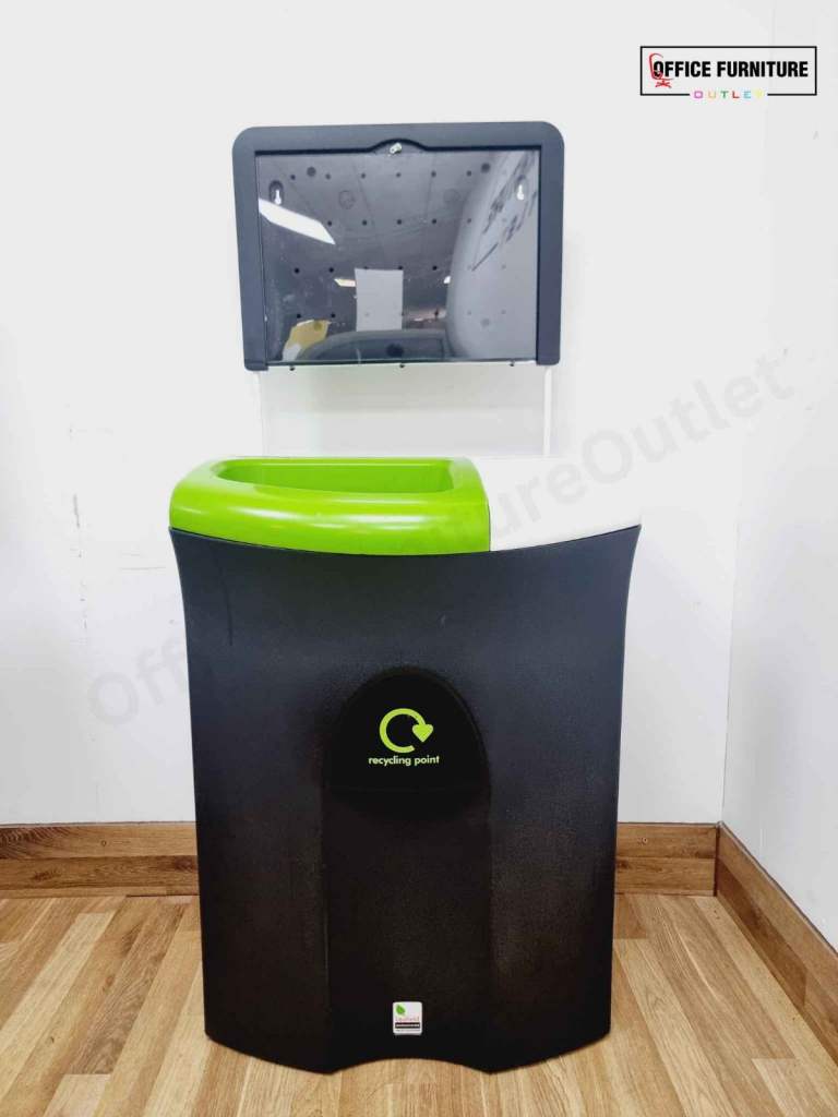 Dual Compartment Office Recycling Bin with Signboard