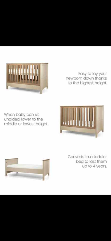 Mamas & Papas Harwell Cot Bed – Good Condition, Cream