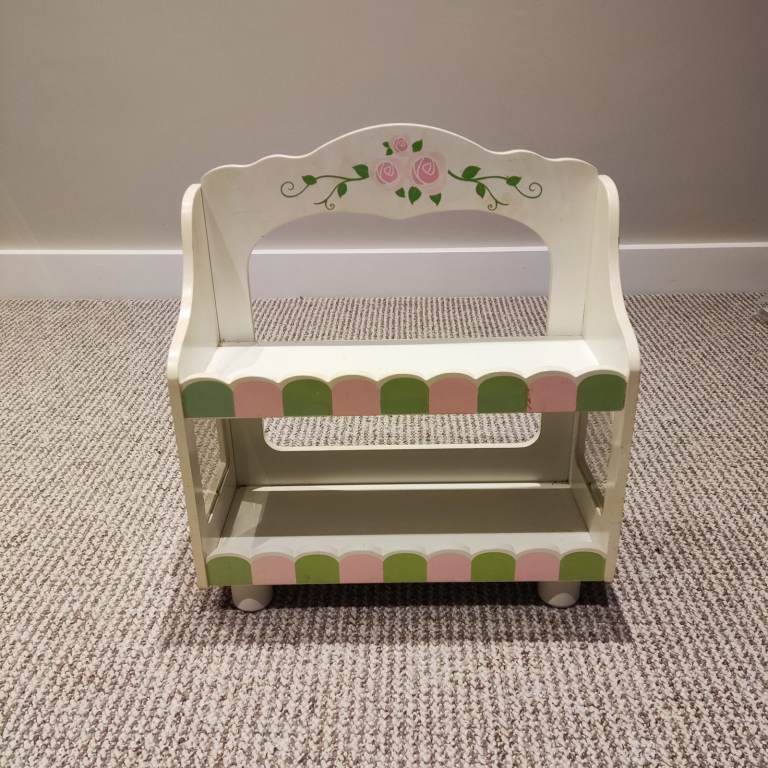 Wooden Kitchen Storage Shelf Cake Stand White Floral