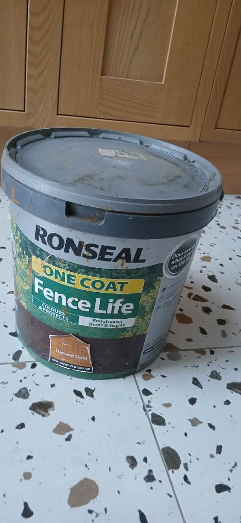 Half a tub Ronseal One Coat Fence Life - Dark Brown, New