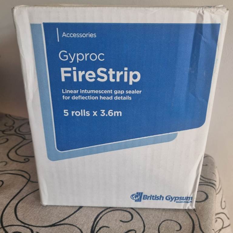 Gyproc Firestrip 5 Rolls x 3.6m Intumescent Gap Sealer British Gypsum
