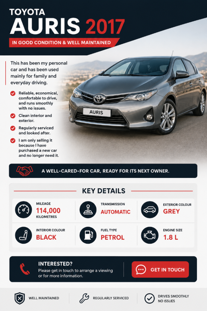 Toyota, AURIS, 2017, Other, 1798 (cc)