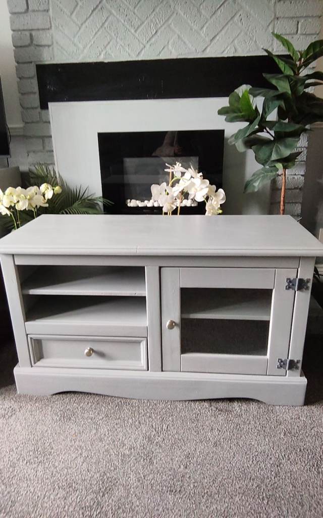 Refurbished solid wood TV unit