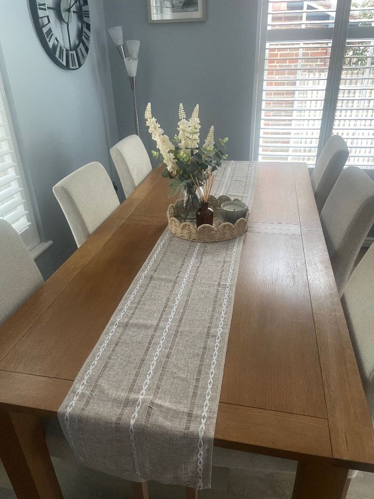 Solid Wood Dining Table with Extension Leaf