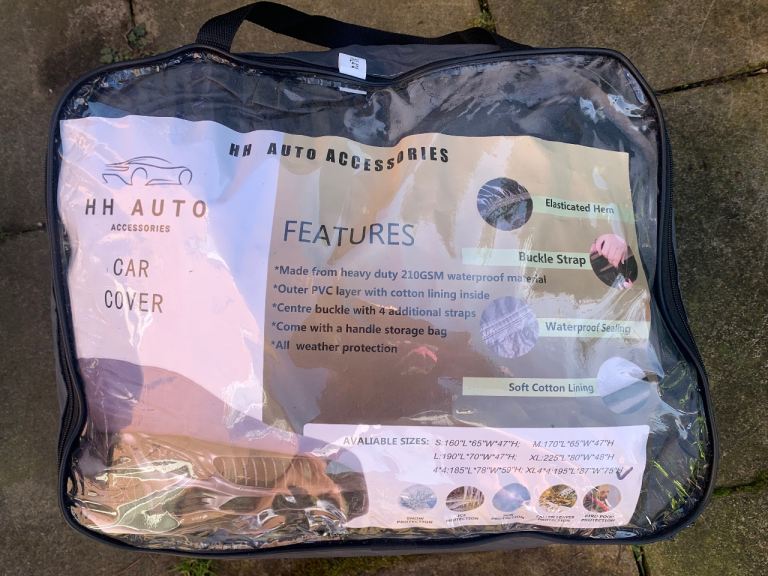 Car XL all weather heavy duty waterproof cover RRP £50 used once 