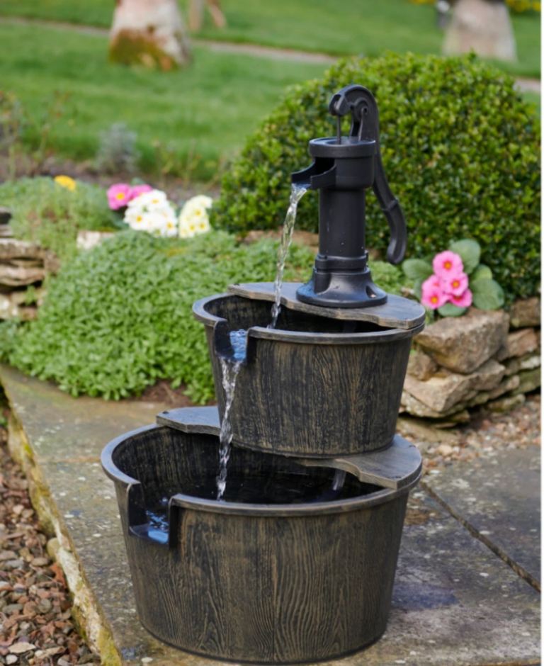 2 tier Barrel Solar Fountain