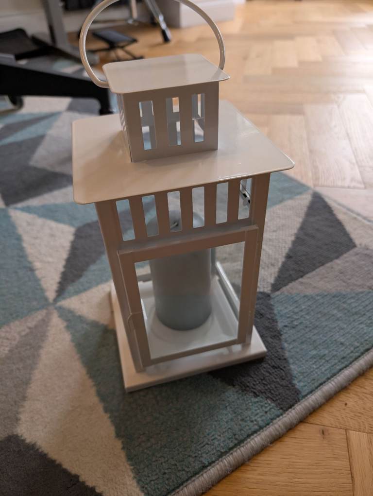 Ikea Borrby White Lantern Candle Holder