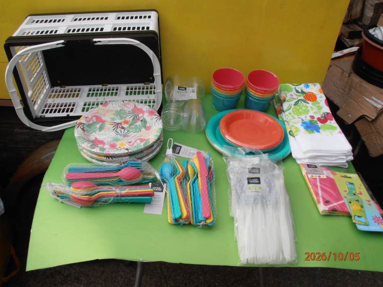 Home Picnic Set - Plates, Cutlery, Cups, Basket & Towels