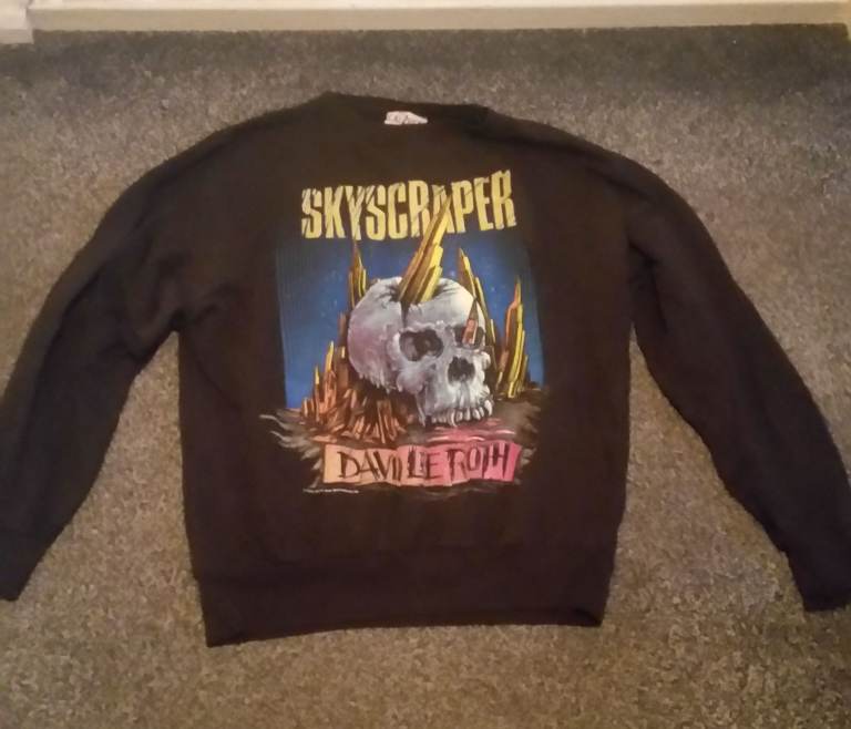 Vintage 1988 David Lee Roth SkyScraper Tour Rock Heavy Metal Sweatshirt Black 