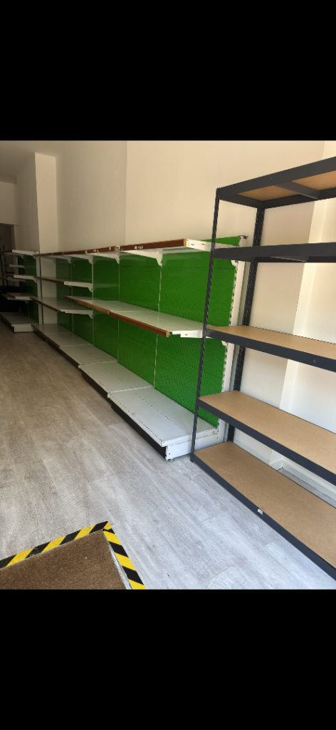 Gondola shleves units, wall mounted shleves, counter table