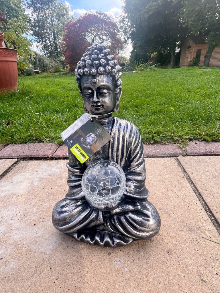 New Buddha solar light still with tag  