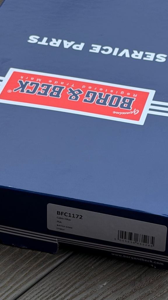 Pollen / Cabin Filter BFC1172 Borg & Beck Fits: Citroen DS Vauxhall Peugeot Toyota