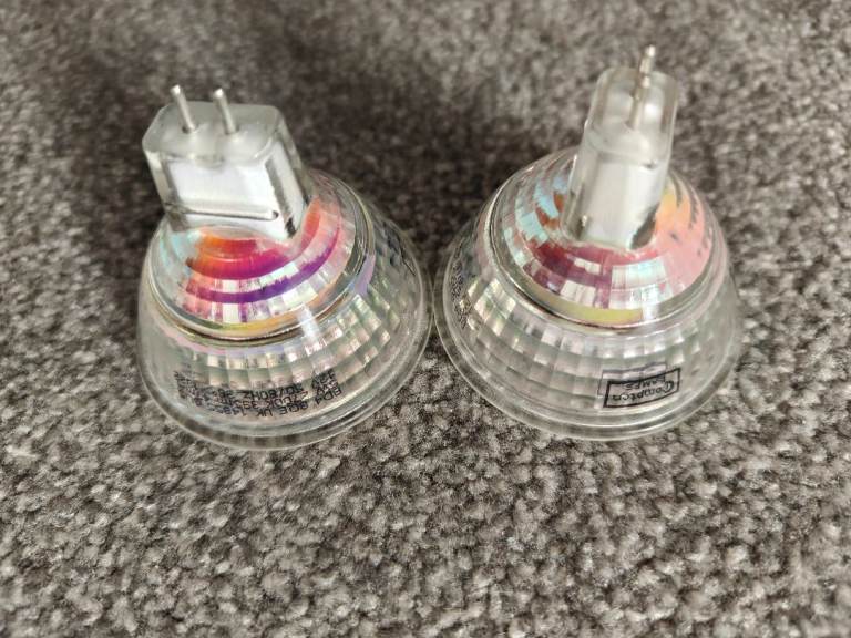 2xLED Crompton MR16 5W Dimmable Warm White Spotlight Bulbs 