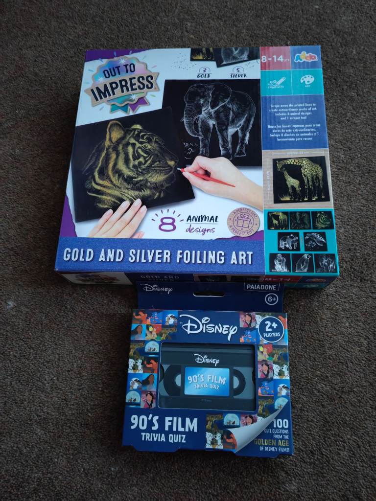 Foil art and Disney 90's film trivia quiz.