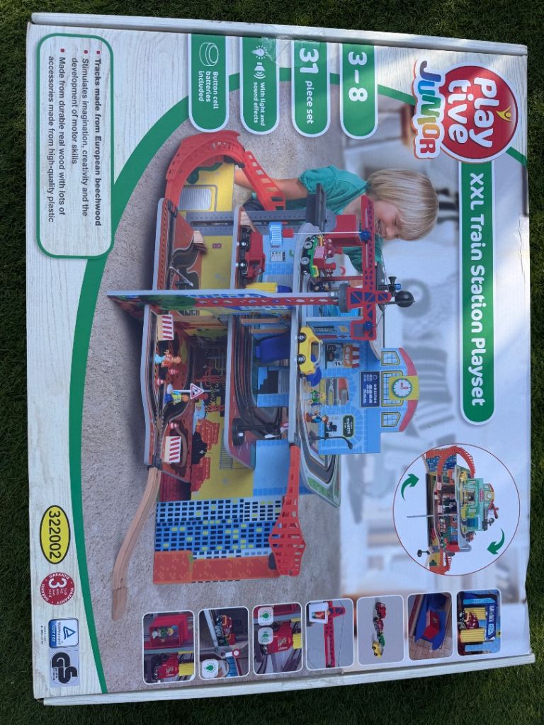 Playtive Junior XXL Train Station Playset - New, 31 Piece Set