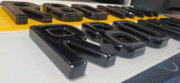 10mm Black 4D with Black Gel Car Number Plates 