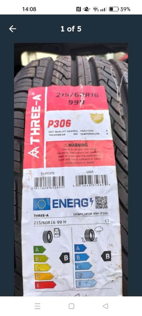  215/60/16 Tyres X4 New