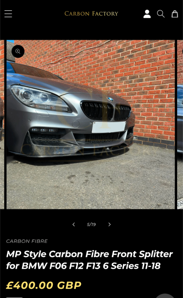 Carbon Fibre Front Splitter for BMW F06 F12 F13 6 Series 11-18