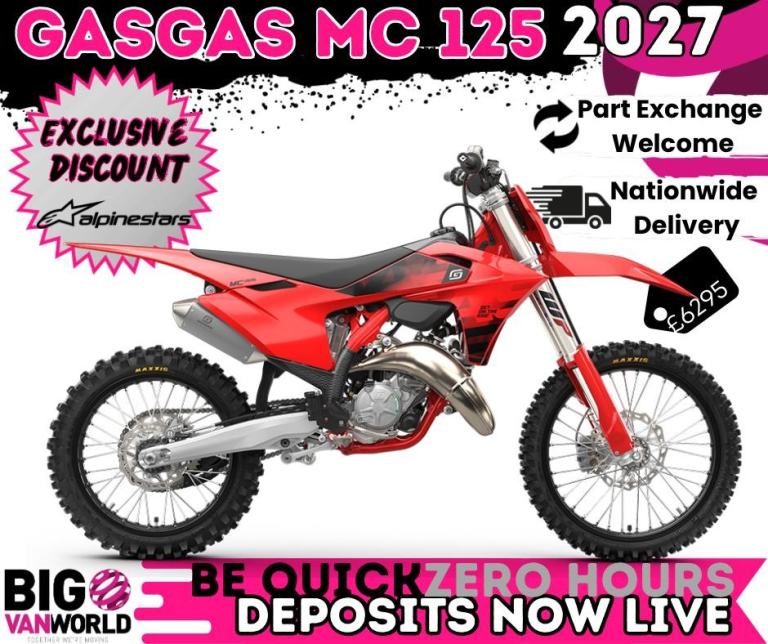 Gas Gas MC 125 2027 - Only One Available - Zero Hrs - PX Welcome - Delivery