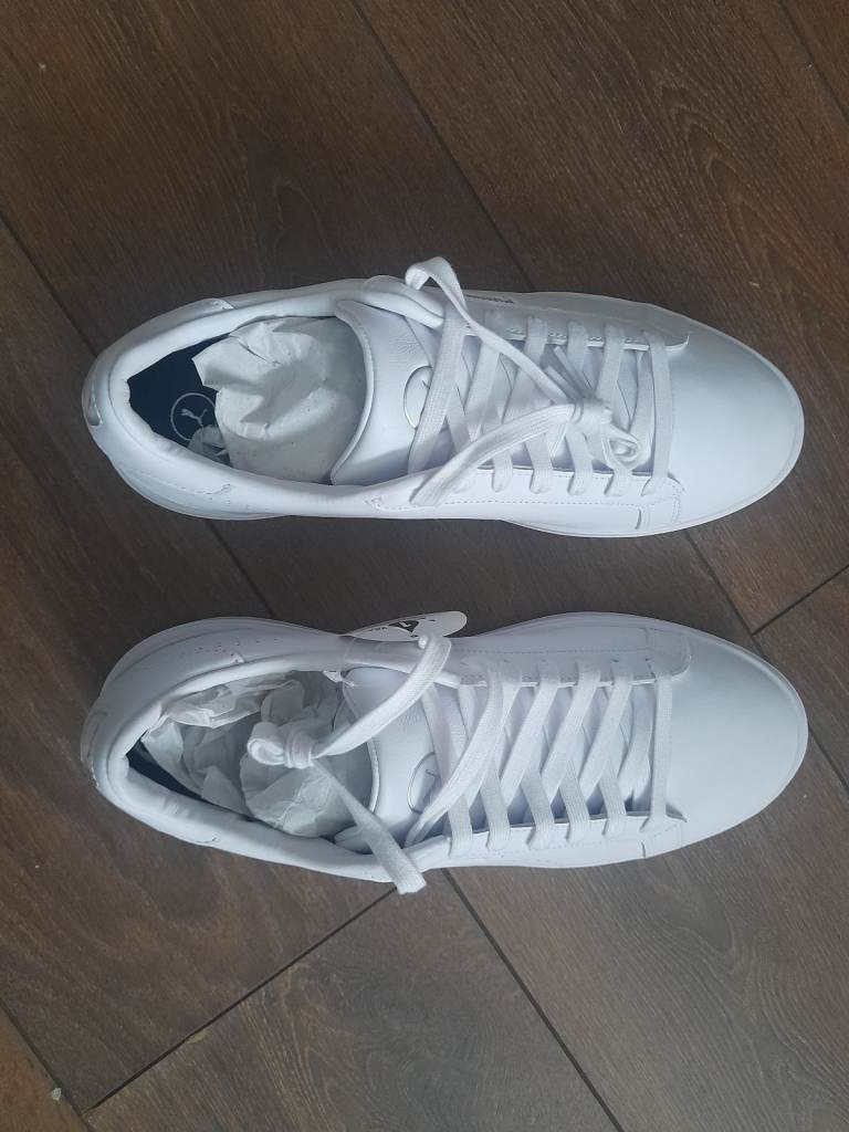 Gents Brand New Boxed PUMA White Trainers . Size 10 ( 44.5 ) REDUCED FQS 