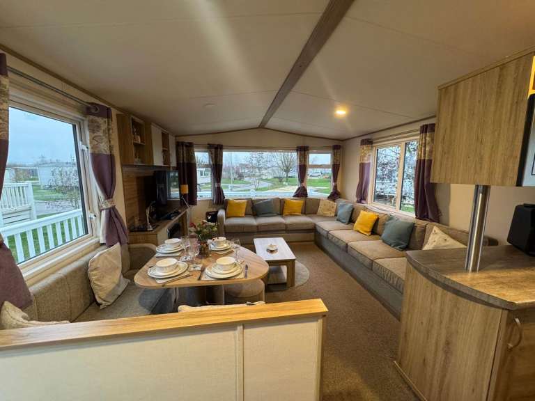Private sale caravan with decking and hot tub for sale at Tattershall Lakes Country Park