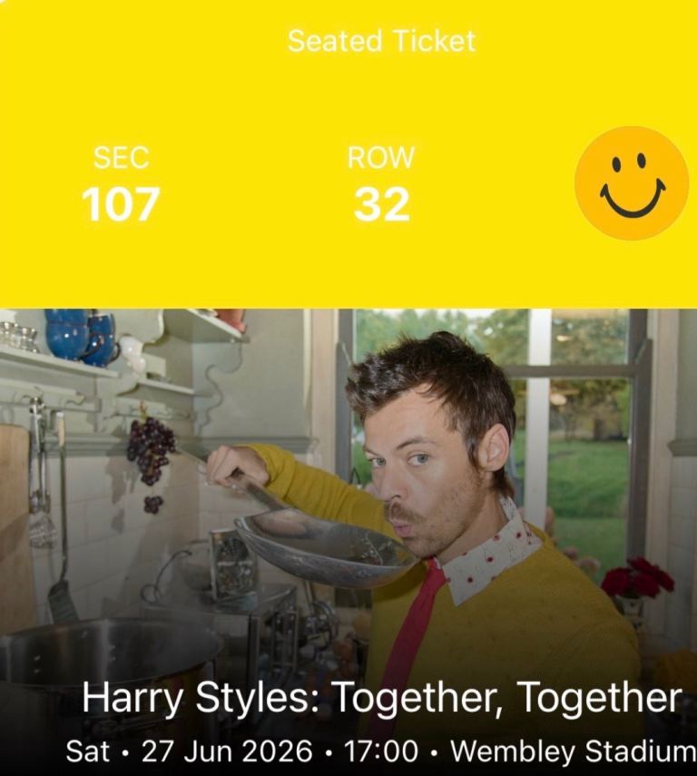 Harry Styles Ticket 27th June Wembley 