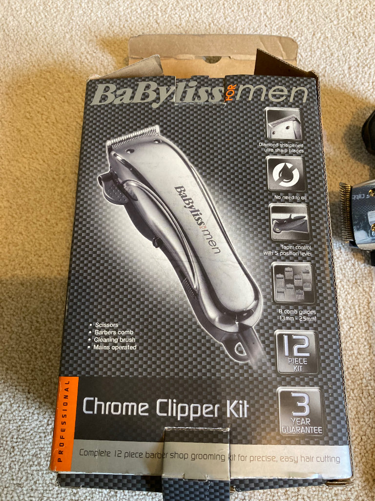 babyliss for men chrome clipper kit