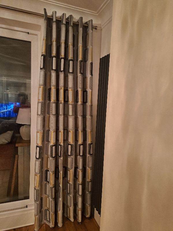 Lined eyelet curtains .90inches X 94 in