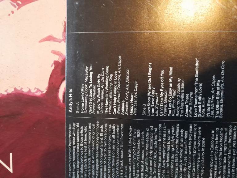 Andy Williams box set 6 viynl albums