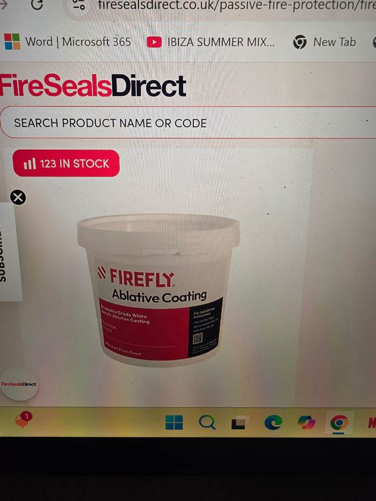 FIREFLY Ablative Coating – New and Unused